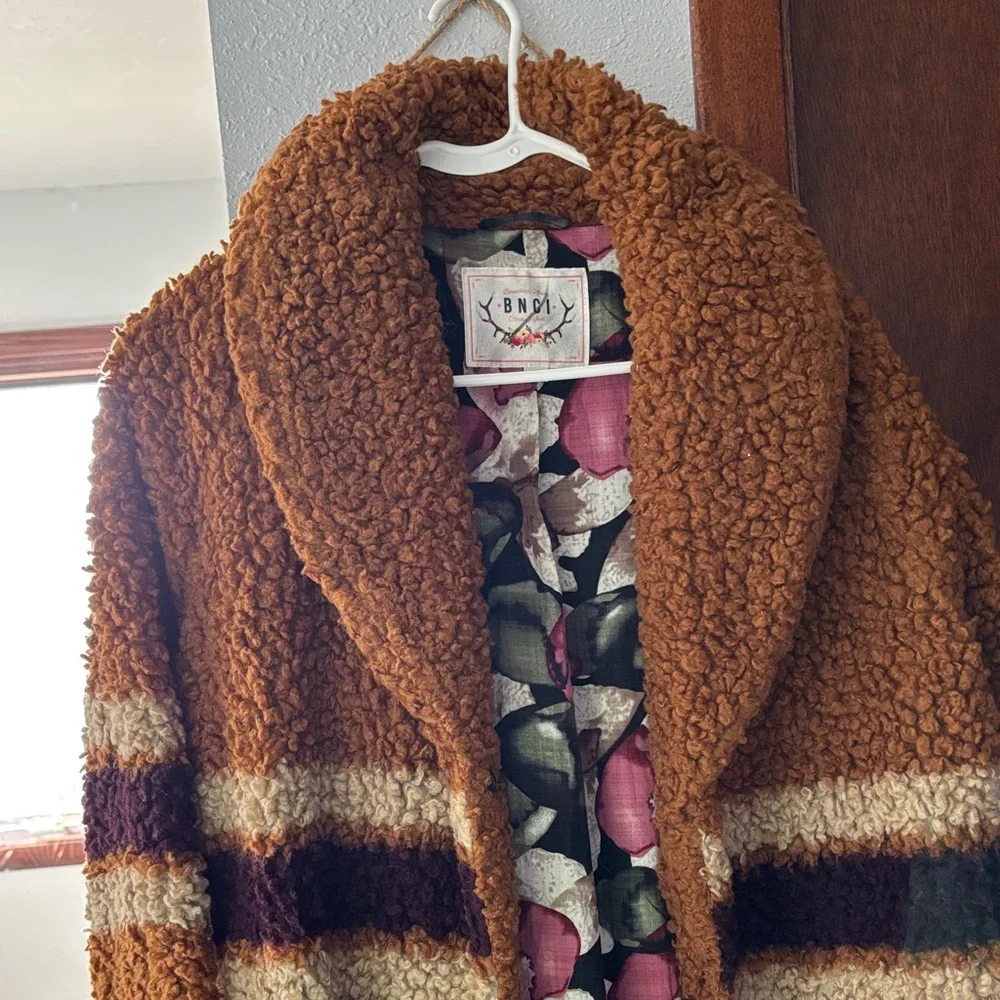 Women's Brown Sherpa Coat BNCI small - Picture 2 of 8